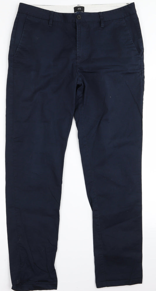 Womens UK Size 32 River Island Regular Fit  Blue Trousers