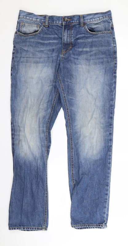 Womens UK Size 32 Preworn Regular Fit Bootcut Blue Jeans