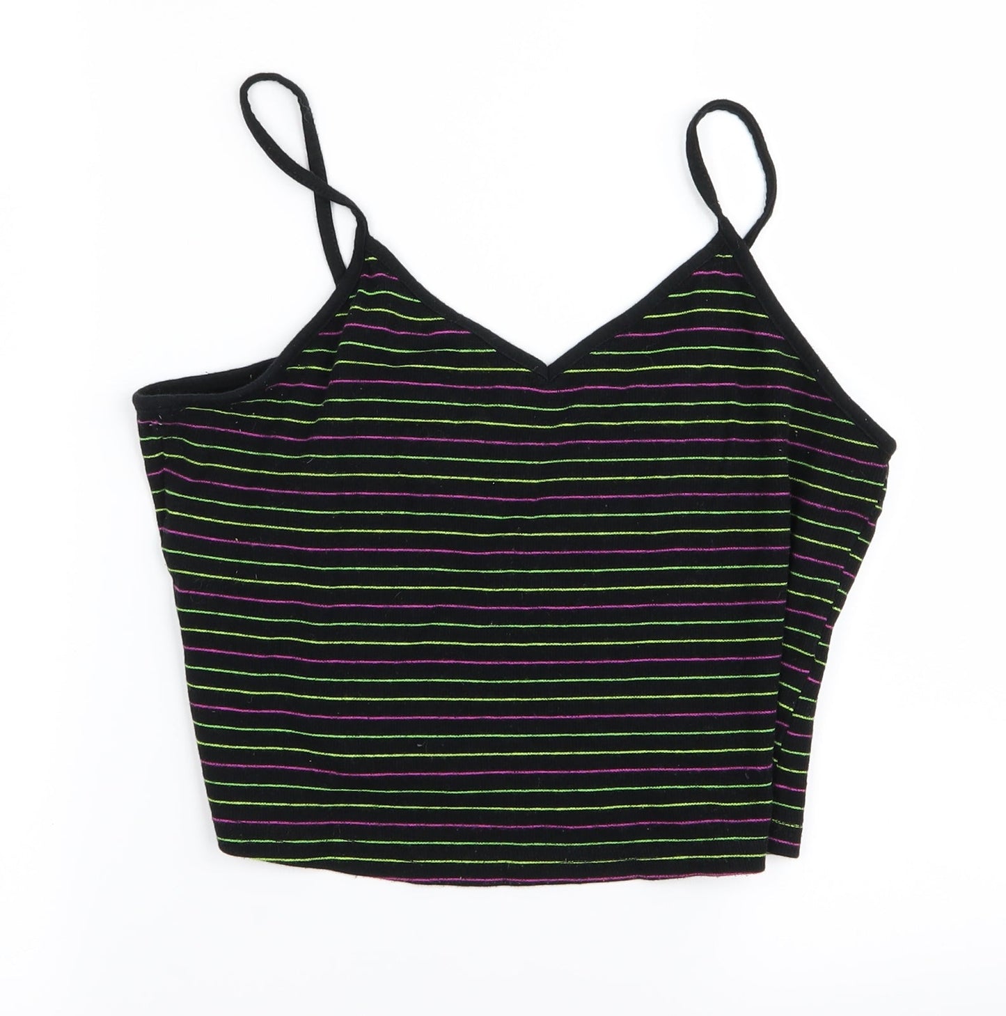 Womens UK Size L Preworn Green Cropped Tank