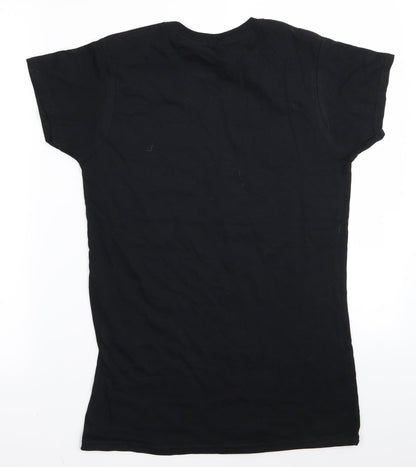 Womens UK Size L Gildan Blue Basic T-Shirt