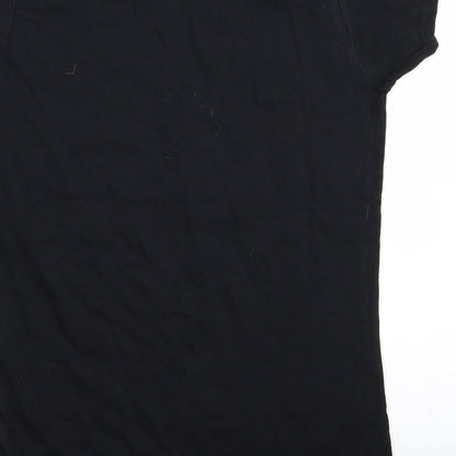 Womens UK Size L Gildan Blue Basic T-Shirt