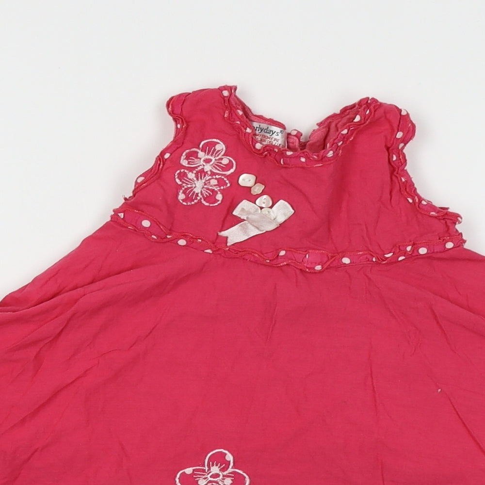Close-up detail of Primark Pink Floral Fit & Flare, size 9-12, Months