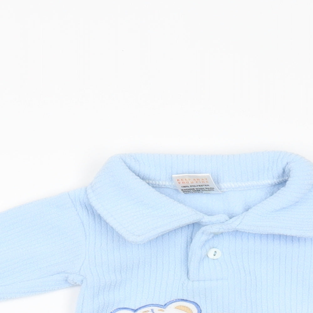 Teddy Collection  Blue  Fleece Pullover Casual Size 0-3 Months  - Teddy