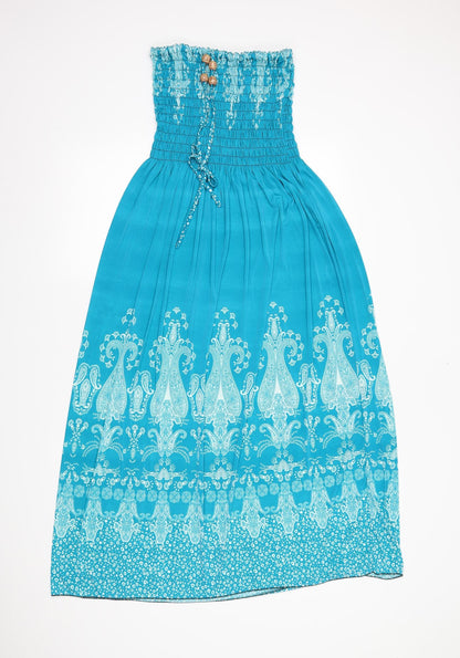 Preworn Womens Blue Geometric  Maxi  Size S