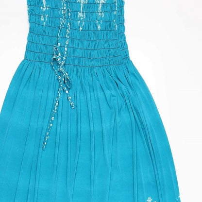 Preworn Womens Blue Geometric  Maxi  Size S
