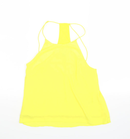Womens UK Size 34 H&M Yellow Basic Blouse