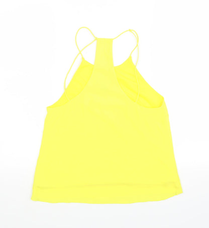 Womens UK Size 34 H&M Yellow Basic Blouse