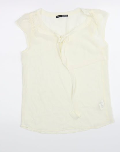 Womens UK Size 8 Atmosphere Beige Basic Blouse