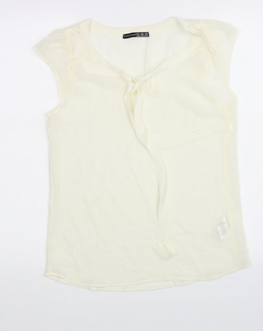Womens UK Size 8 Atmosphere Beige Basic Blouse