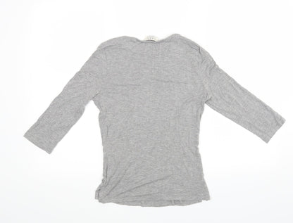 EAST Womens Grey Houndstooth  Basic Blouse Size XS