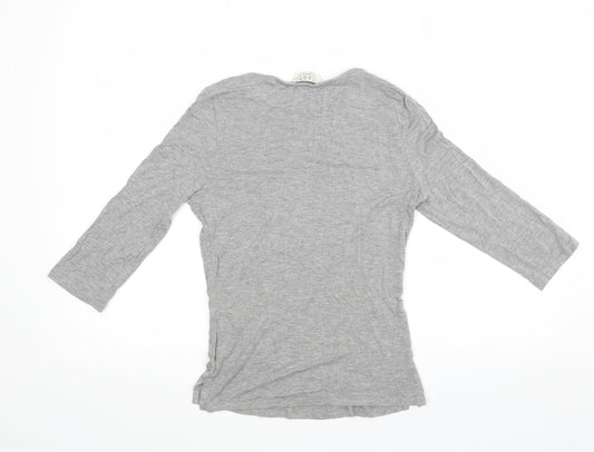 EAST Womens Grey Houndstooth  Basic Blouse Size XS