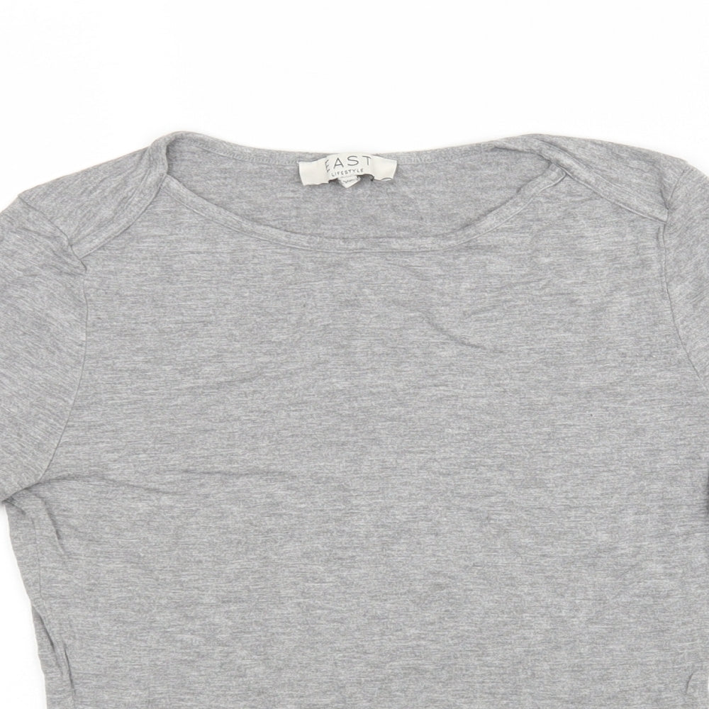 EAST Womens Grey Houndstooth  Basic Blouse Size XS