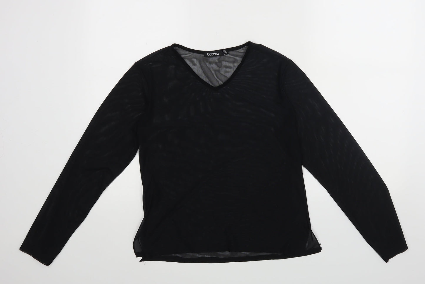 Boohoo Womens Black   Basic Blouse Size 8