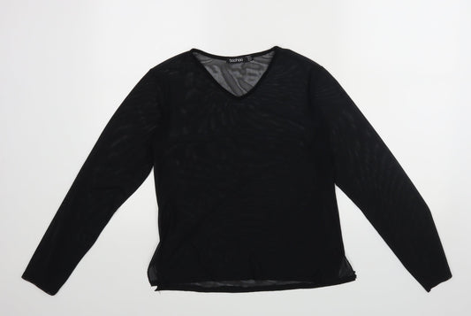 Boohoo Womens Black   Basic Blouse Size 8