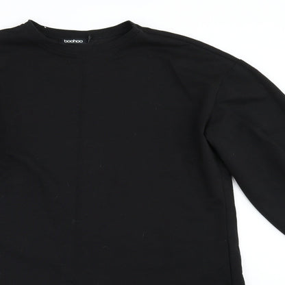 Boohoo Womens Black   Pullover Sweatshirt Size 8  - Frilled hem