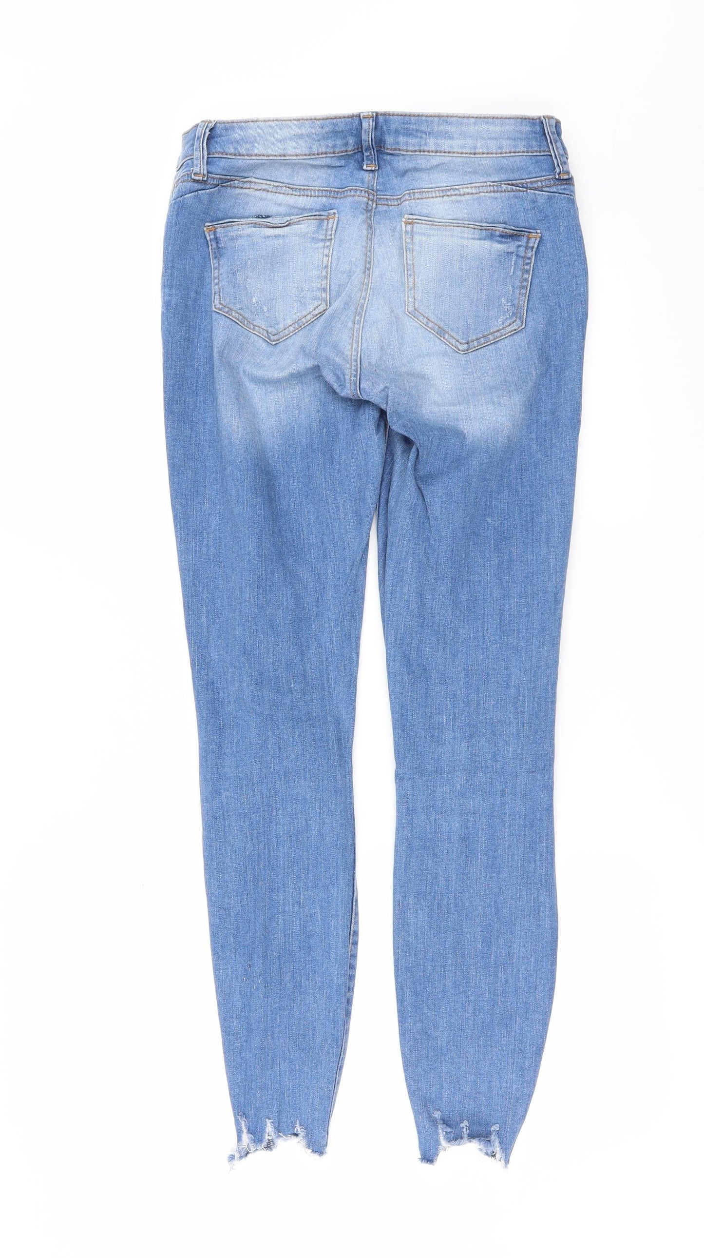 Denim & Co. Womens Blue  Denim Skinny Jeans Size 6 L29 in - Frayed Hem