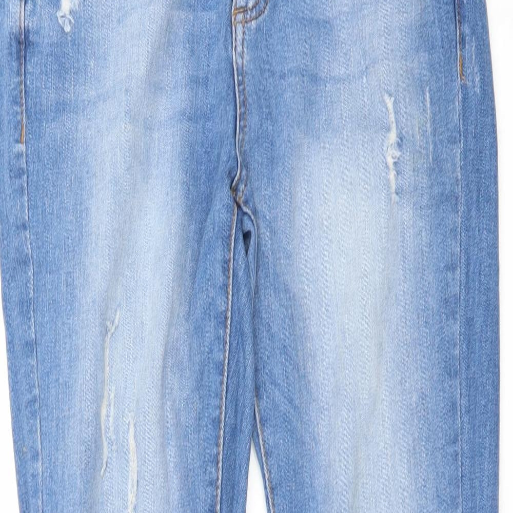 Denim & Co. Womens Blue  Denim Skinny Jeans Size 6 L29 in - Frayed Hem