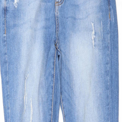 Denim & Co. Womens Blue  Denim Skinny Jeans Size 6 L29 in - Frayed Hem