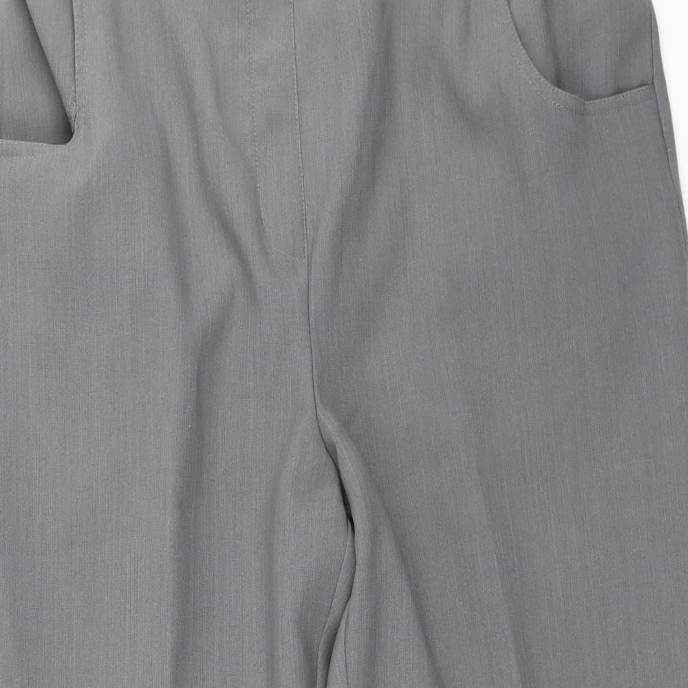 Womens UK Size 16 Special Collection Regular Fit Cropped Grey Trousers
