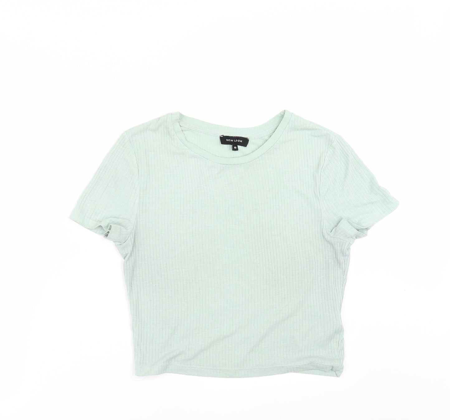 Womens UK Size 10 New Look Green Basic T-Shirt