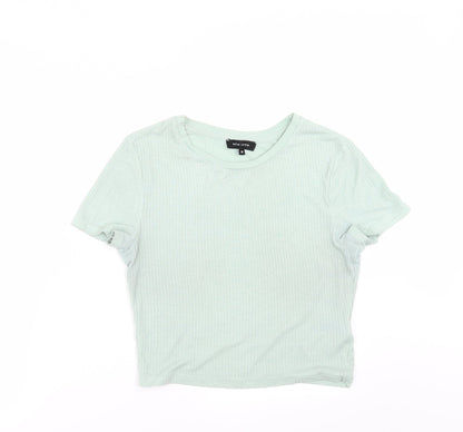 Womens UK Size 10 New Look Green Basic T-Shirt