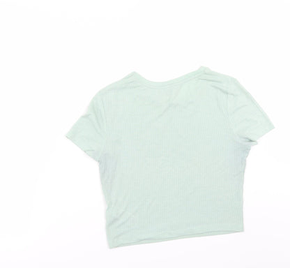 Womens UK Size 10 New Look Green Basic T-Shirt