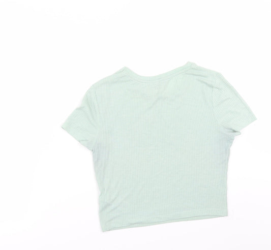 Womens UK Size 10 New Look Green Basic T-Shirt