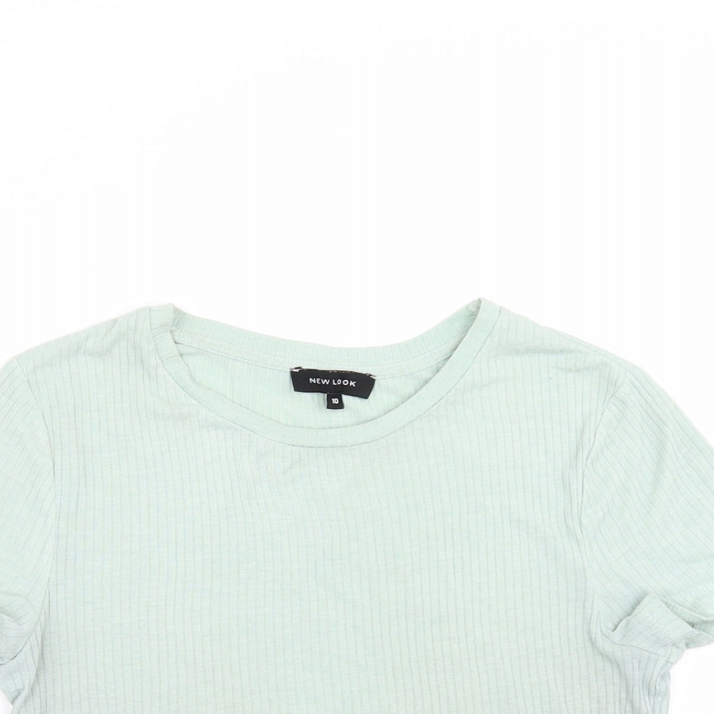 Womens UK Size 10 New Look Green Basic T-Shirt