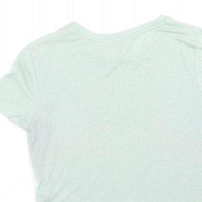 Womens UK Size 10 New Look Green Basic T-Shirt