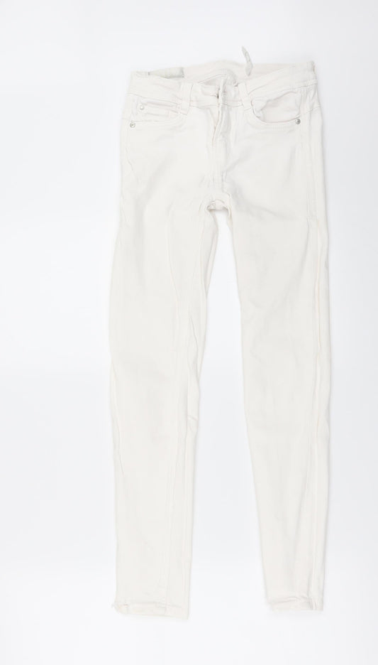 Zara Womens White  Denim Skinny Jeans Size 26 in L27 in