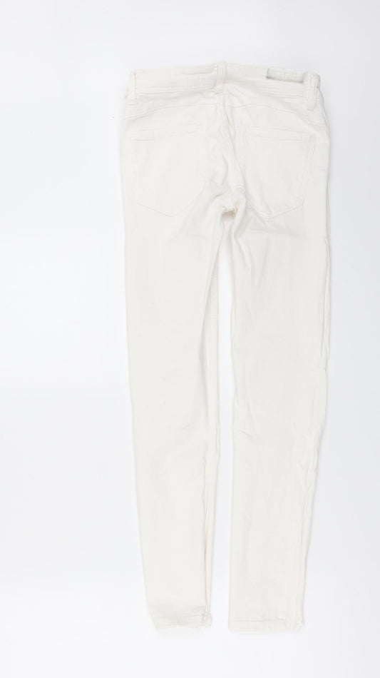 Zara Womens White  Denim Skinny Jeans Size 26 in L27 in