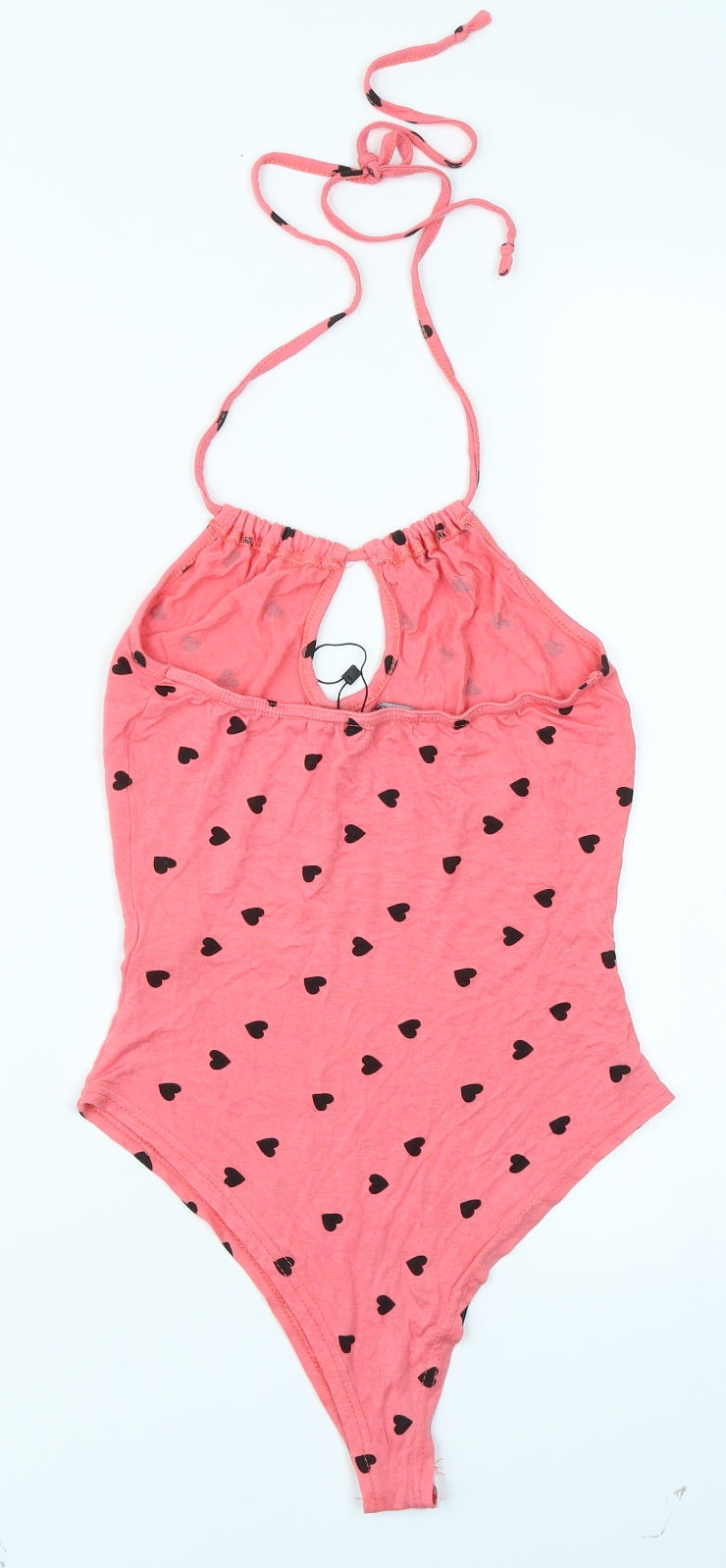 Nasty Gal Womens Pink   Bodysuit One-Piece Size 6  - Heart print
