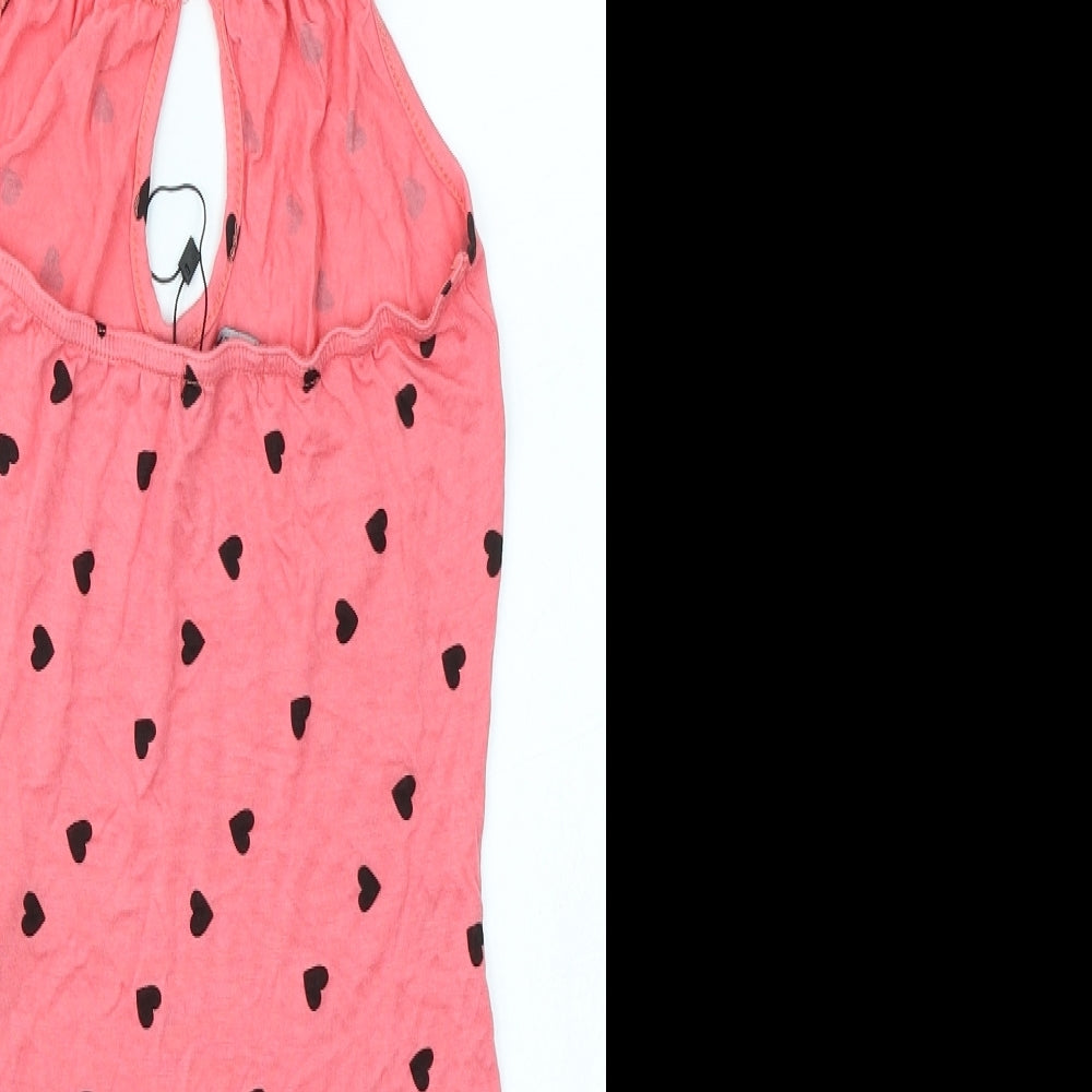 Nasty Gal Womens Pink   Bodysuit One-Piece Size 6  - Heart print