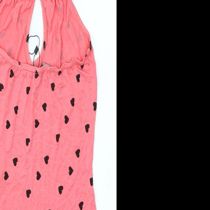 Nasty Gal Womens Pink   Bodysuit One-Piece Size 6  - Heart print