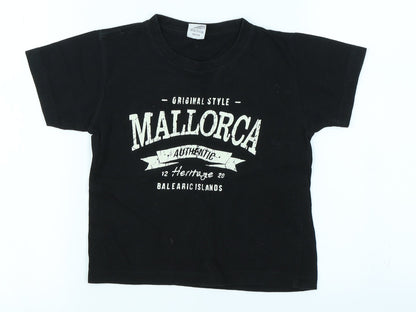 anbor Boys Black   Basic T-Shirt Size 3-4 Years