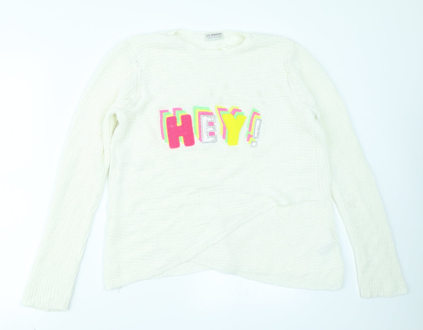 LC Waikiki Girls White   Pullover Jumper Size 12-13 Years