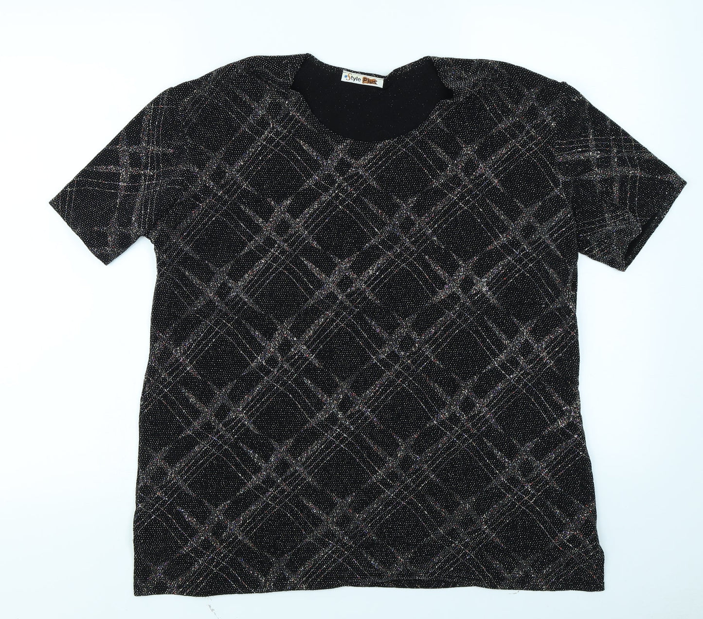 Womens UK Size XL Style Plus Black Basic T-Shirt