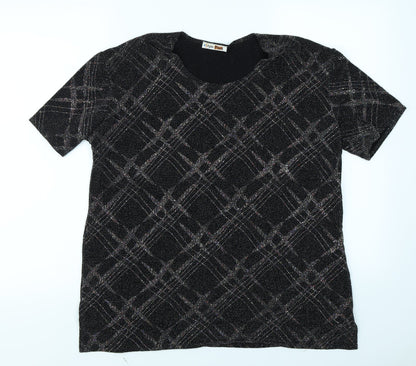 Womens UK Size XL Style Plus Black Basic T-Shirt
