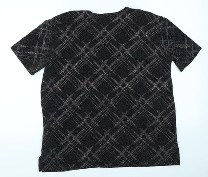 Womens UK Size XL Style Plus Black Basic T-Shirt