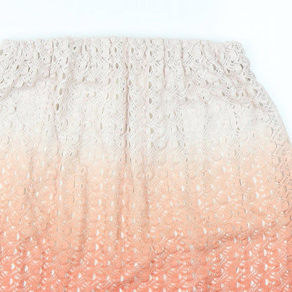 Rienda Womens Orange   A-Line Skirt Size S