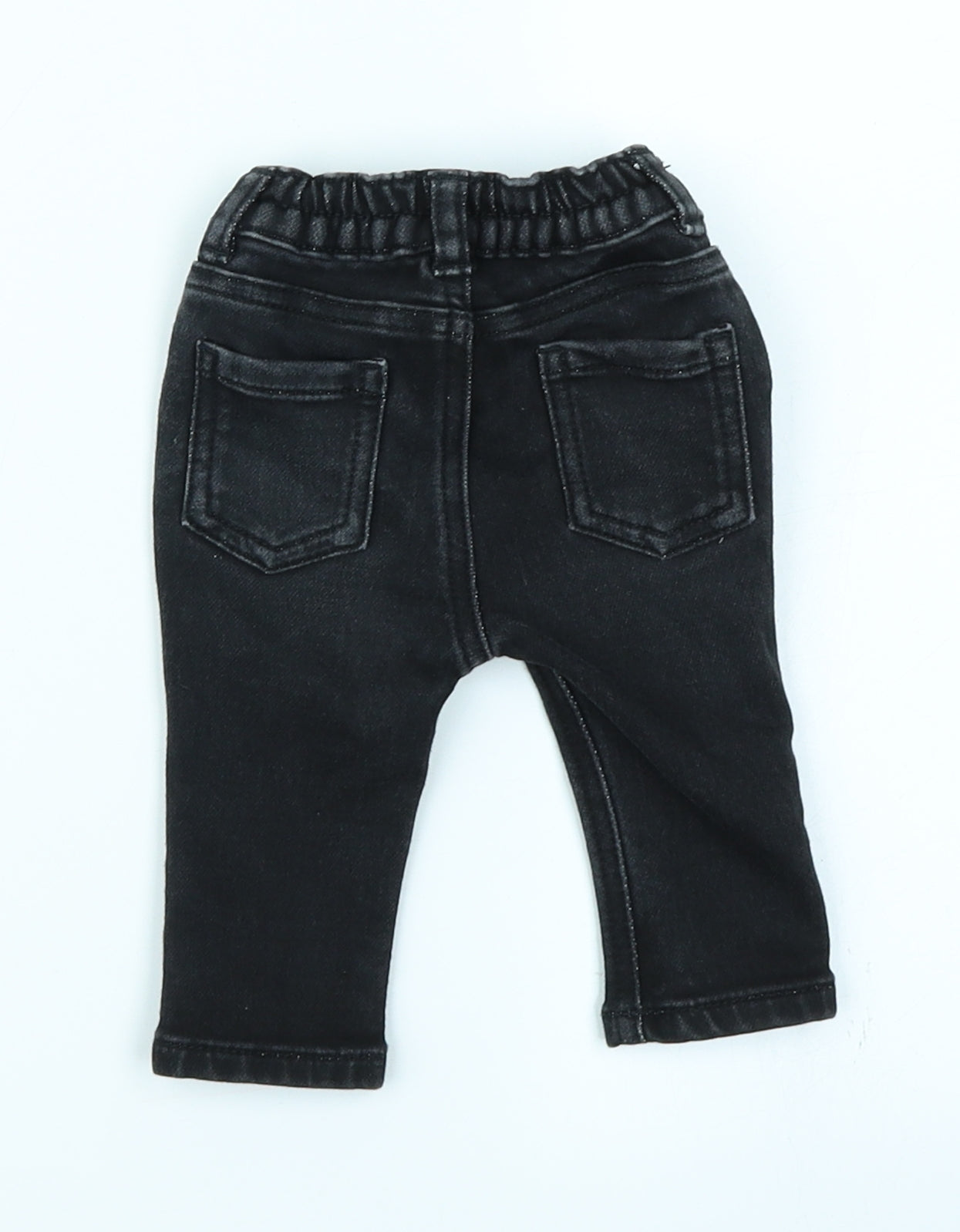 George Boys Black  Denim Cargo Jeans Size 0-3 Months