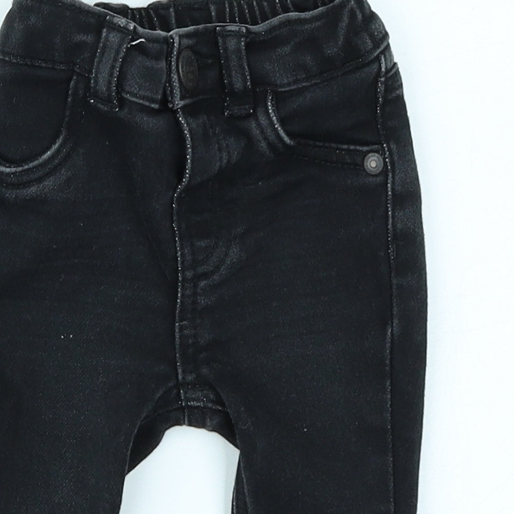George Boys Black  Denim Cargo Jeans Size 0-3 Months