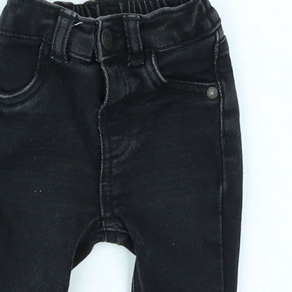 George Boys Black  Denim Cargo Jeans Size 0-3 Months