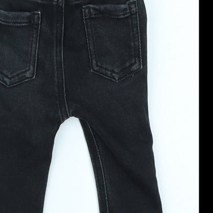 George Boys Black  Denim Cargo Jeans Size 0-3 Months