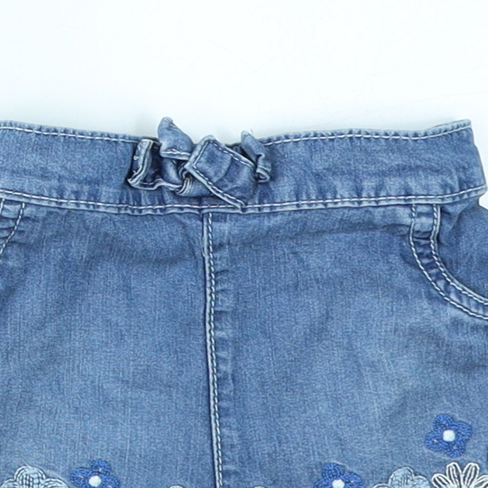TU Girls Blue  Denim Capri Jeans Size 9-12 Months  - Shorts