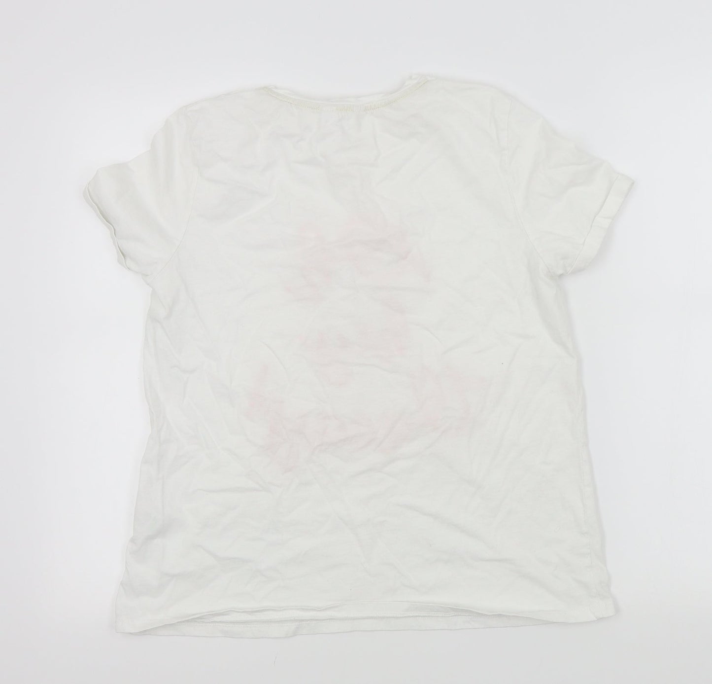 FALMER Womens White Colourblock  Basic T-Shirt Size 14