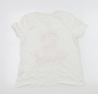 FALMER Womens White Colourblock  Basic T-Shirt Size 14