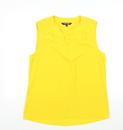 DEBINHAMS Womens Yellow Colourblock  Basic Blouse Size 12