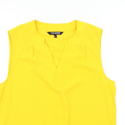 DEBINHAMS Womens Yellow Colourblock  Basic Blouse Size 12
