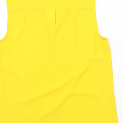 DEBINHAMS Womens Yellow Colourblock  Basic Blouse Size 12